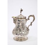 Fine quality Victorian silver jug of baluster form,