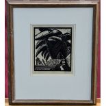 Paul Nash (1889 - 1946), signed limited edition woodcut - A Garden, 2 / 25, in glazed frame, 18.