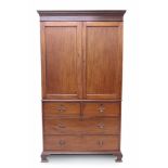 George III mahogany linen press of diminutive proportions,