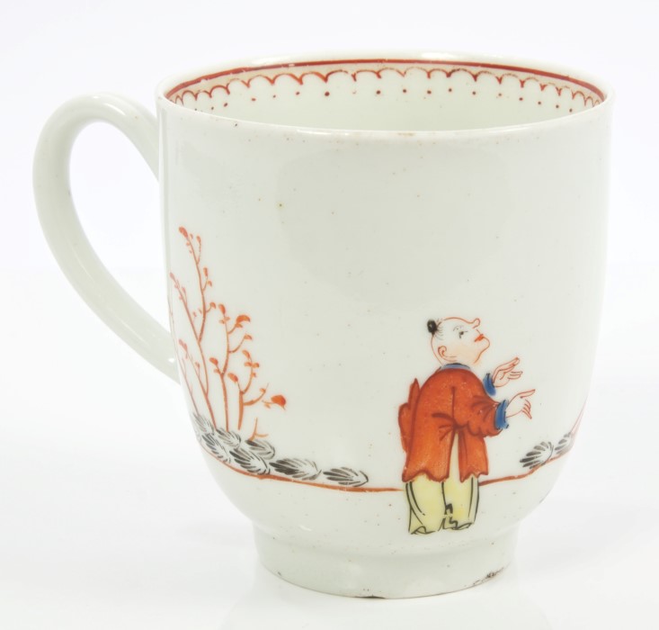 18th century Worcester coffee cup with notched loop handle, - Image 2 of 3