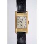 1930s gentlemen's gold (18ct) wristwatch with Swiss fifteen jewel movement,