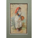 Emile Vernon (1872 - 1919), watercolour - The Orange Seller, signed and inscribed - Venezia,