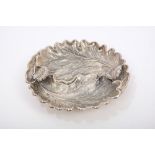 Italian silver circular dish of intertwining leaf form,