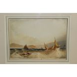 William Clarkson Stanfield (1793 - 1867), watercolour - Boats in the Monsoon,