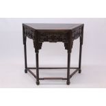 Good late 19th / early 20th century Chinese padouk altar table of traditional form,