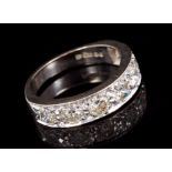 Diamond eternity ring with seven brilliant cut diamonds estimated to weigh approximately 1.