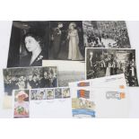 Collection of late 1940s and early 1950s black and white press photographs of The Royal Family -