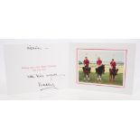 HRH The Prince of Wales - signed Christmas card with gilt embossed Prince of Wales cipher to cover