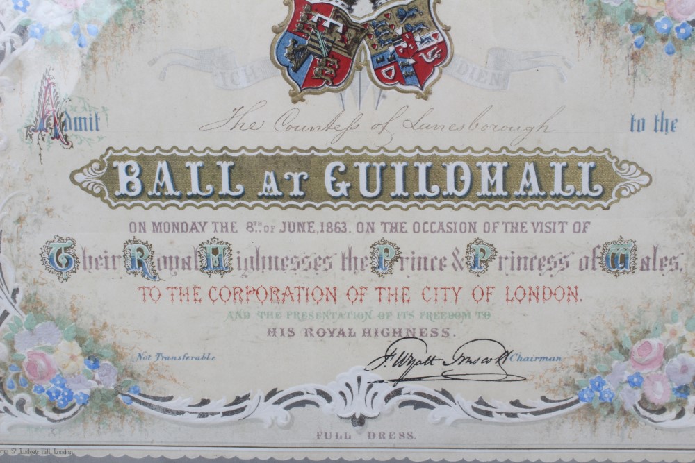 Fine Victorian Invitation - Inviting The Countess of Lanesborough to a Ball at the Guildhall on - Image 4 of 4