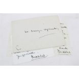 HRH Prince Charles The Prince of Wales - two handwritten notes to his chef,