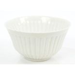 An extremely rare Worcester flared tea bowl, in the white,