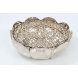 Contemporary silver rose bowl of circular petal form,