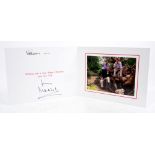 HRH The Prince of Wales - signed Christmas card with gilt embossed Prince of Wales cipher to cover