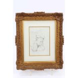 *Pietro Annigoni (1910 - 1988), pen and ink study - Female Nude, in glazed gilt frame, 17cm x 12cm.