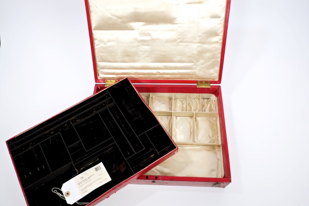 The Earl and Countess Spencer - 19th century red leather jewel case of rectangular form, - Image 5 of 5