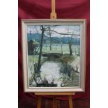 Anthony Atkinson (1929 - 2014), oil on canvas - The Stream, signed, framed, 75cm x 62.