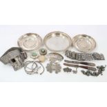 Selection of miscellaneous Continental and Eastern white and other metal - including pair dishes