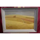 Wyndham Lloyd (1909 - 1997), oil on panel - Harvest Time, signed and dated 1976, framed,