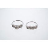 Diamond engagement ring and matching eternity ring,