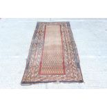 Shirvan-style rug - with multiple boteh motif in geometric meander borders,