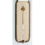 Fine Edwardian gold and enamel Coldstream Guards Officers' stickpin with finely enamelled Order of