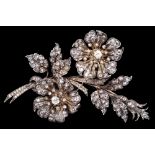 Fine 19th century diamond 'en tremblant' double floral spray brooch - comprising two 'en tremblant'