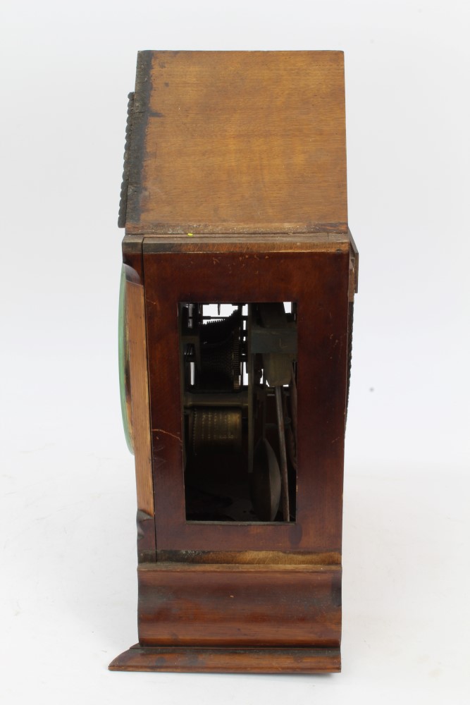 Victorian bracket clock (in need of restoration), with silvered dial, signed - Greenhow Chelmsford, - Image 5 of 11