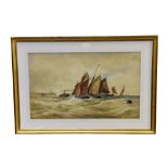 Thomas Bush Hardy (1842 - 1897), watercolour - Yarmouth Fishing Boats, signed,