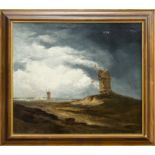 Georges Michel (1763 - 1843), oil on canvas - Windmills in extensive landscape, Montmartre, framed,