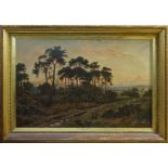 Daniel Sherrin (1868 - 1940), large oil on canvas - Near Oxshott, Surrey, signed, in gilt frame,