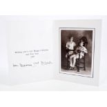 TRH The Prince and Princess of Wales - signed 1992 Christmas card with twin gilt embossed Royal