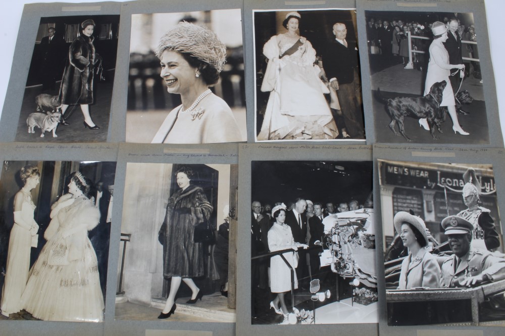 A collection of 1960s black and white press photographs of HM Queen Elizabeth II and The Royal