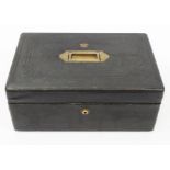 The Earl of Buckinghamshire - fine black leather despatch / writing box, circa 1850 - 1860,