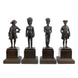Set of four military figures - comprising historical subjects from the 17th to the 20th centuries,