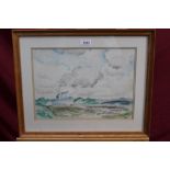 J. Blair Leighton (act. 1914 - 1939), watercolour - The Weir, in glazed frame, 26cm x 36.5cm.
