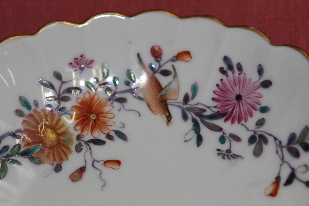 Mid-18th century Chinese Export famille rose fluted tea bowl and saucer, - Image 8 of 9