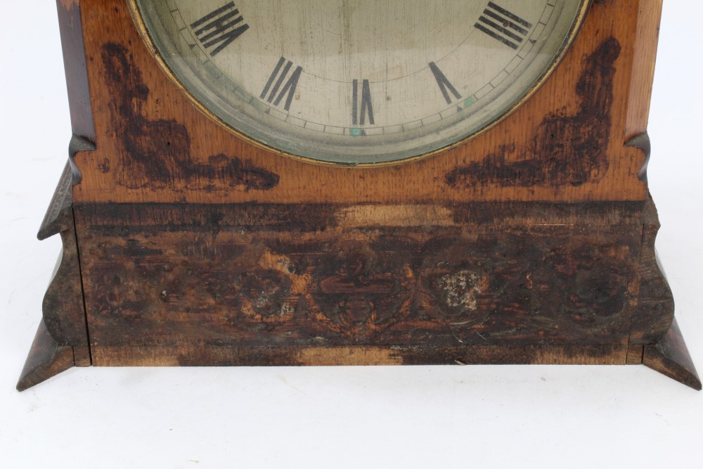 Victorian bracket clock (in need of restoration), with silvered dial, signed - Greenhow Chelmsford, - Image 3 of 11