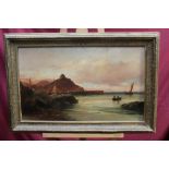 George Henry Jenkins (1843 - 1914), oil on canvas - Ilfracombe Harbour, signed,