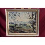 Walter Horsnell (1911 - 1997), oil on board - Farm at Barden Wharfedale, signed, framed,