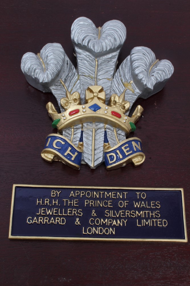 Set of three 1980s Royal Warrant Crests for Garrard & Co - The Crown Jewellers - comprising HM - Image 4 of 7