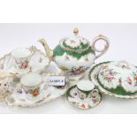 Collection of late 19th century Dresden porcelain tea and coffee and related ware decorated with