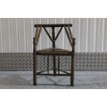 17th century-style oak turner's chair of typical form,