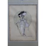 Tim Goodchild, two pencil and watercolour costume designs for My Fair Lady Ascot costumes,