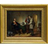 Lambertus Lingeman (1829 - 1894), oil on panel - The Interrogation, signed and dated 1859,