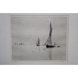 William Lionel Wyllie (1851 - 1931), signed etching - Shrimp Boat, Sea Ridge, in glazed frame,