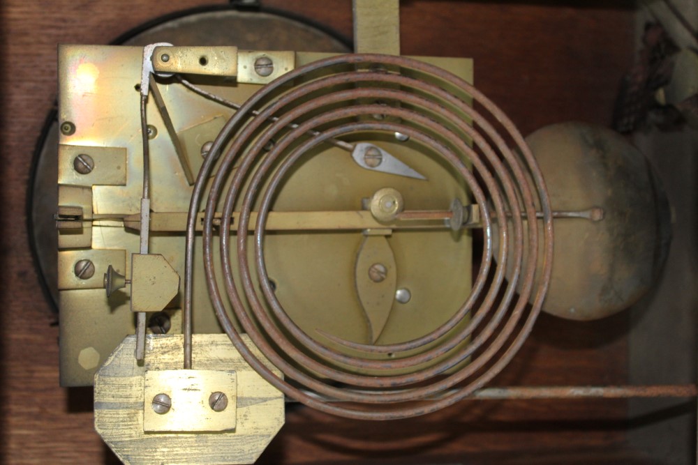 Victorian bracket clock (in need of restoration), with silvered dial, signed - Greenhow Chelmsford, - Image 9 of 11