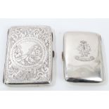 Victorian silver card case / purse with foliate engraved decoration,