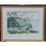 *John Northcote Nash (1893 - 1977), watercolour - The Isle of Skye, signed, in glazed frame, 38.