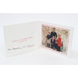 TRH The Prince and Princess of Wales - 1991 signed Christmas card with twin gilt embossed Royal