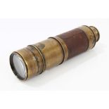 Early 19th century brass four-draw telescope, signed - E.